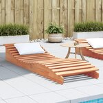 vidaXL Chaise longue cire marron 205x60x31 5 cm bois massif de pin