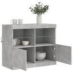 vidaXL Buffet avec lumières LED gris béton 81x37x67 cm
