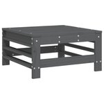 vidaXL Repose-pied de jardin gris bois de pin massif