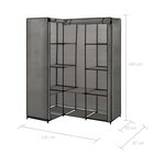 vidaXL Garde-robe d'angle Gris 130 x 87 x 169 cm