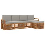 vidaXL Ensemble de canapés d'extérieur 5 pc Gris Naturel et Clair