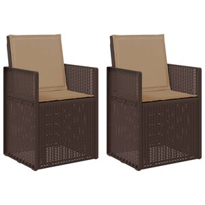 vidaXL Chaises de jardin salle à manger 2 Pièces Marron et taupe PP