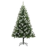 vidaXL Sapin de Noël artificiel à charnières avec neige floquée 180 cm