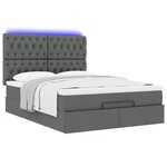 VidaXL Cadre de lit ottoman avec matelas gris foncé 140x190 cm tissu