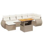 vidaXL Salon de jardin avec coussins 8 Pièces beige résine tressée