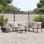 vidaXL Ensemble de banc de jardin avec coussins 5 Pièces noir