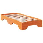 vidaXL Cadre de lit sans matelas empilable cire marron 100x200 cm