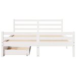 vidaXL Cadre de lit sans matelas blanc 140x200 cm bois de pin massif