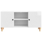 vidaXL Meuble TV Blanc brillant 102 x 34 5 x 50 cm Bois d'ingénierie