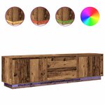 vidaXL Meuble TV avec éclairage LED vieux bois 193 5x41x50 cm
