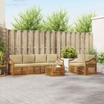 vidaXL Ensemble de canapés d'extérieur 7 Pièces Naturel et Beige