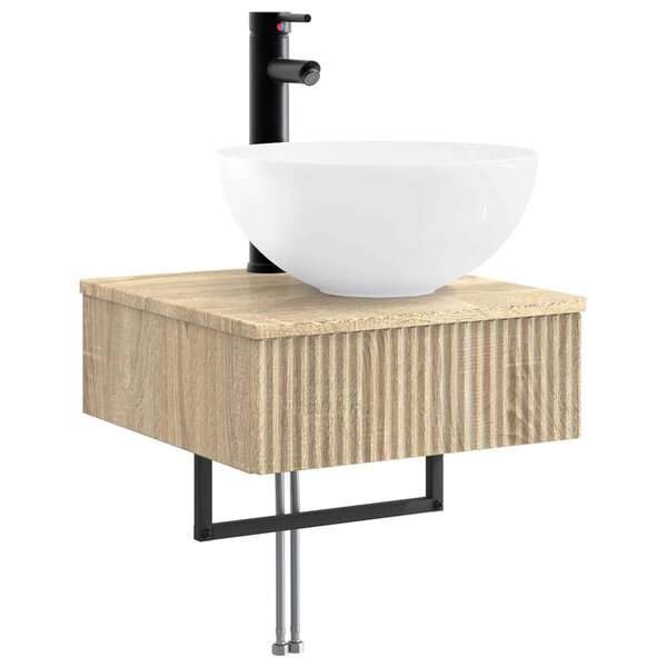 vidaXL Basin de lavage mural Chêne Sonoma 40 x 41 x 40 5 cm
