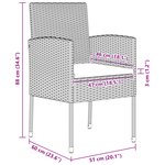 vidaXL Ensemble de salle à manger de jardin 3 pièces avec coussins - Poly rotin noir