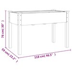 vidaXL Jardinière avec doublure 118x59x76 cm bois massif de sapin