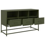 vidaXL Meuble TV vert olive 100 5x39x60 5 cm acier