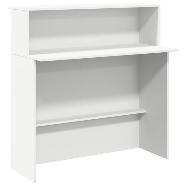 vidaXL Bureau de réception Blanc 100x50x103 5 cm Bois d'ingénierie