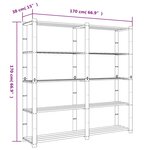 vidaXL Support de rangement à 5 niveaux marron 170x38x170 cm bois pin