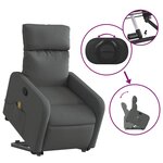 vidaXL Fauteuil de massage inclinable Gris foncé Tissu