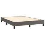 vidaXL Sommier à lattes de lit avec matelas Gris 140x200 cm Similicuir