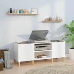vidaXL Armoire à disques blanc brillant 121x38x48 cm bois d'ingénierie