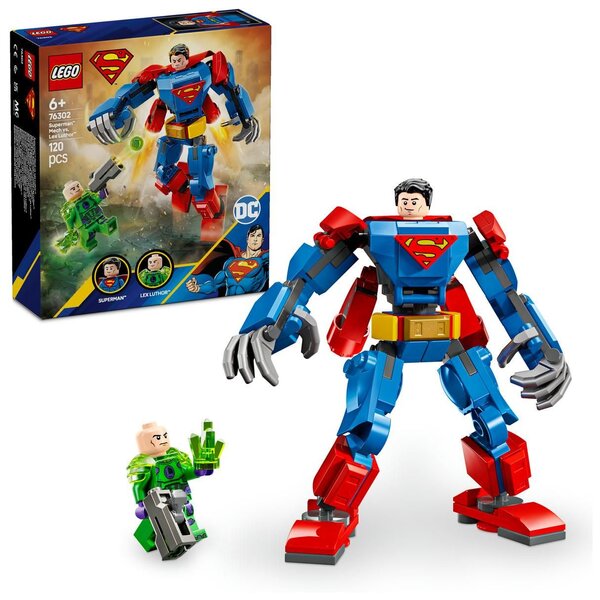 LEGO DC 76302 — Le robot de Superman contre Lex Luthor (2 minifigurines dès 6 ans)