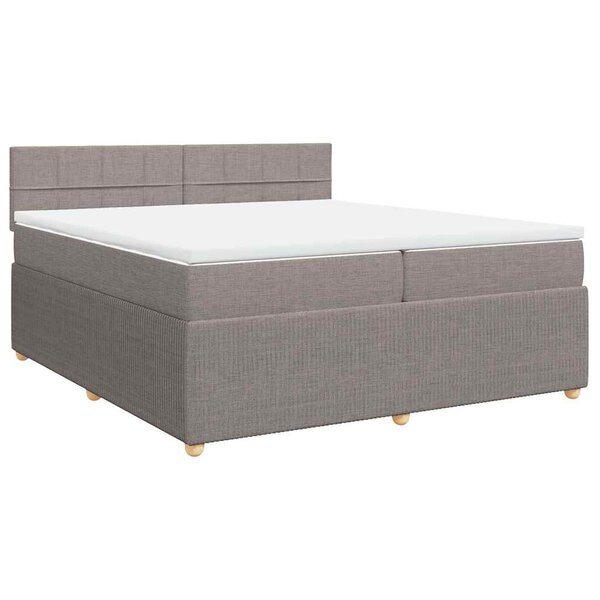 vidaXL Sommier à lattes de lit avec matelas Taupe 200x200 cm Tissu
