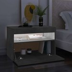 vidaXL Meuble TV avec lumières LED gris béton 60x35x40 cm