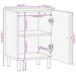 vidaXL Armoire de salle de bain noir 38x33x58 cm bois massif manguier