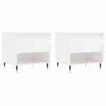 vidaXL Tables basses 2 Pièces blanc brillant 50x46x50cm bois d'ingénierie