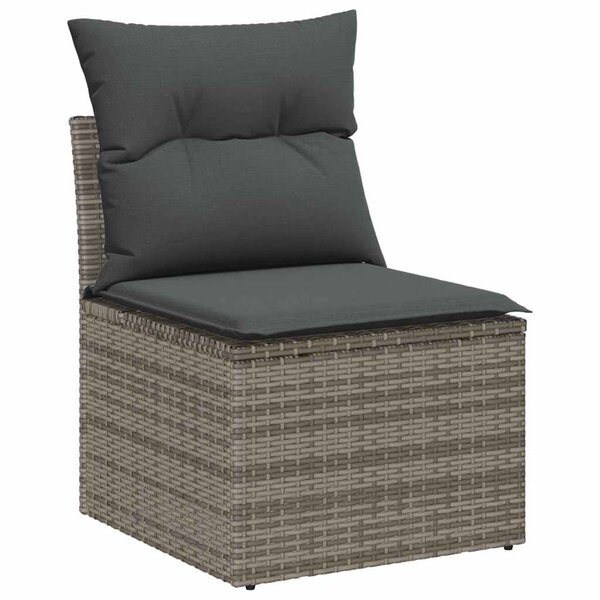 vidaXL Ensemble de canapé de jardin avec coussin 12 Pièces Gris