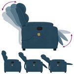 vidaXL Fauteuil inclinable de massage bleu velours