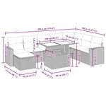 vidaXL Salon de jardin avec coussins 9 Pièces gris résine tressée acacia