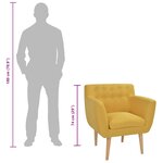 vidaXL Fauteuil jaune tissu