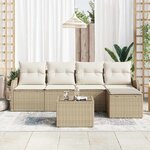 vidaXL Ensemble de canapé de jardin Beige polyrotin