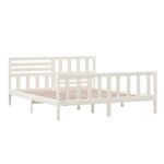 vidaXL Cadre de lit sans matelas blanc bois massif