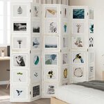 vidaXL Cloison de séparation 6 panneaux blanc bois de paulownia massif