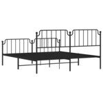 vidaXL Cadre de lit métal sans matelas avec pied de lit noir 183x213cm