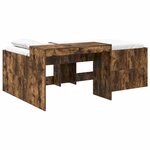 vidaXL Lit haut pour enfants avec bureau Chêne fumé Bois d'ingénierie