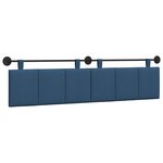vidaXL Tête de lit suspendue Bleu tissu