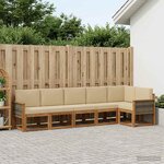 vidaXL Ensemble de canapés d'extérieur 6 pc Naturel et Beige Polyester