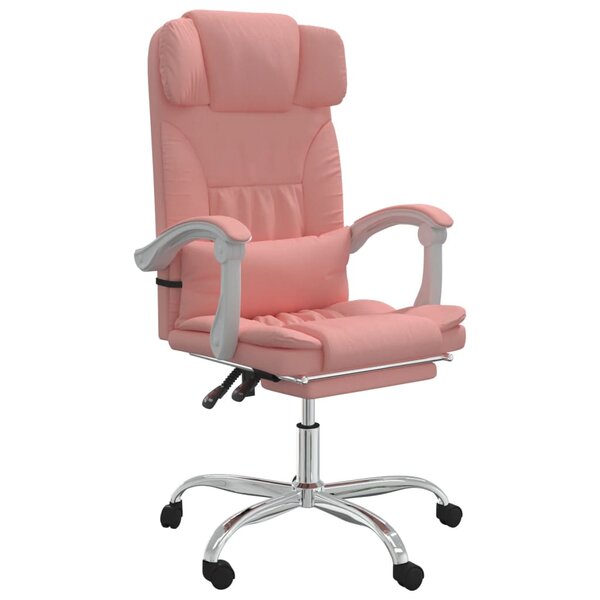 Fauteuil de massage inclinable de bureau informatique étude Rose similicuir rose 02_0025393