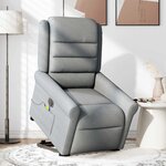 vidaXL Fauteuil inclinable de massage électrique Gris clair Tissu