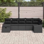 vidaXL Ensemble de Canapés avec coussin avec stockage Noir polyrotin