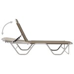 vidaXL Chaise longue aluminium et textilène taupe