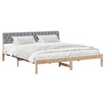 vidaXL Cadre de lit avec tête de lit Marron et gris clair 180 x 200 cm