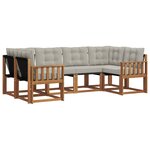 vidaXL Ensemble de canapés d'extérieur 6 Pièces Naturel et gris clair