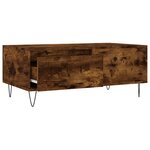 vidaXL Table basse Chêne fumé 90x50x36 5 cm Bois d'ingénierie