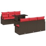 vidaXL Ensemble de canapé de jardin 7 Pièces Marron Poly rotin