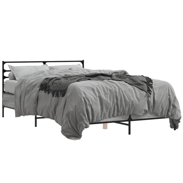 vidaXL Cadre de lit sans matelas sonoma gris 140x200 cm