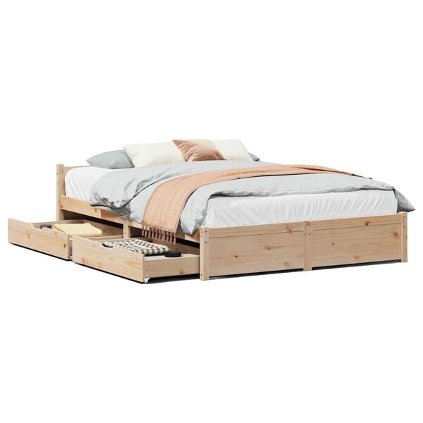 vidaXL Cadre de lit sans matelas 140x190 cm bois de pin massif